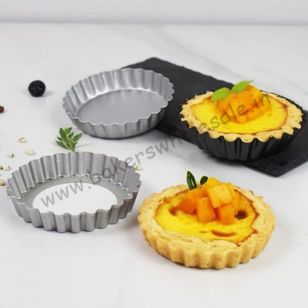 1Pc Aluminum Pie Dish Loose Bottom Cake Baking Cup Round Shaped Muffin Cupcake Baking Molds Egg Tart Pie - Image 2