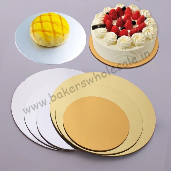 Cake Base Round MDF 2 mm Lamination Golden - Image 4