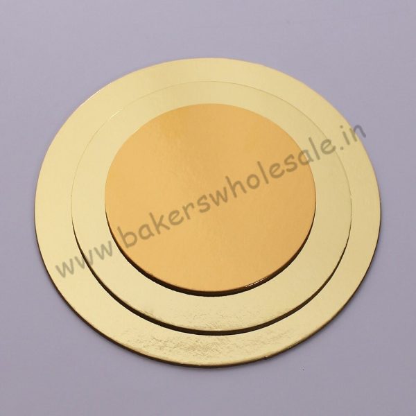 Cake Base Round MDF 2 mm Lamination Golden