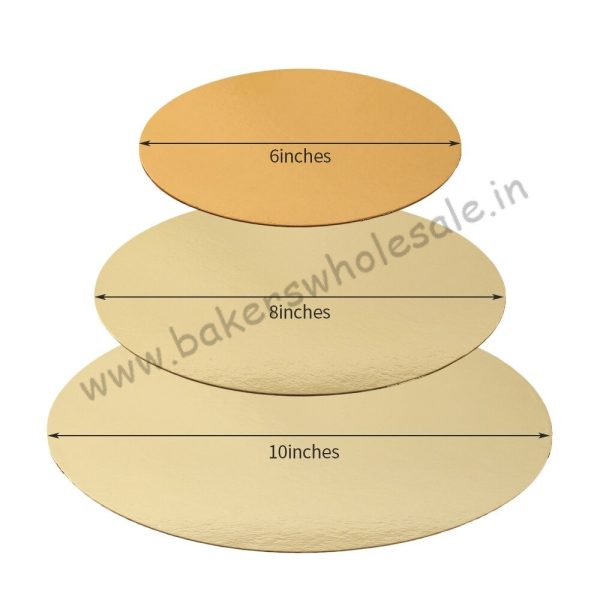 Cake Base Round MDF 2 mm Lamination Golden - Image 2