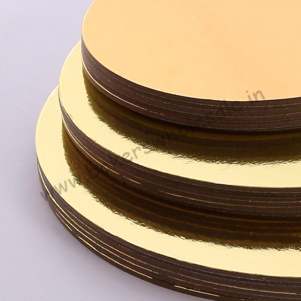 Cake Base Round MDF 2 mm Lamination Golden - Image 7