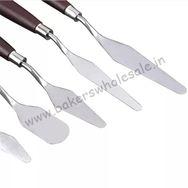 5pcs pallet Knife Stainless Steel Spatula Baking Pastry Tools Fondant Cream Mixing Scraper - Image 3