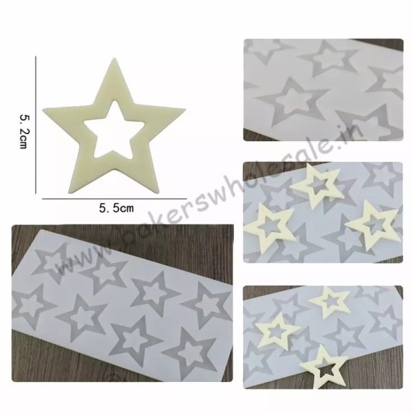 Silicon Star Shape Chocolate Garnishing Mould Cake Decorating - Image 2