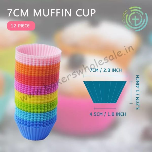 6/12Pcs Silicone Cupcake Mold 7 cm Large Bakeware Cupcake Liner Reusable Muffin Baking Nonstick Molds - Image 7