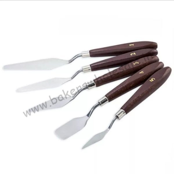 5pcs pallet Knife Stainless Steel Spatula Baking Pastry Tools Fondant Cream Mixing Scraper - Image 2