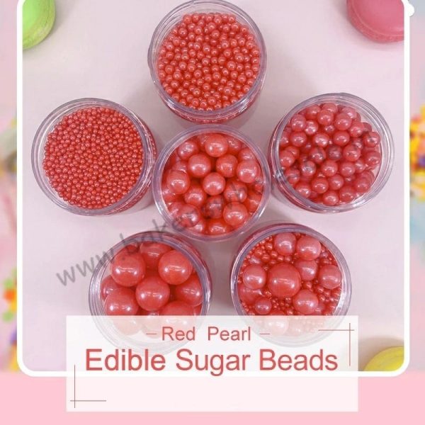 500g Assorted Confetti Edible Beads Sugar Ball Sprinkles Sugar Candy Mixed Beads Red - Image 6