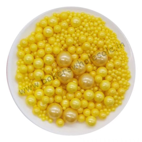 500g Assorted Confetti Edible Beads Sugar Ball Sprinkles Sugar Candy Mixed beads yellow