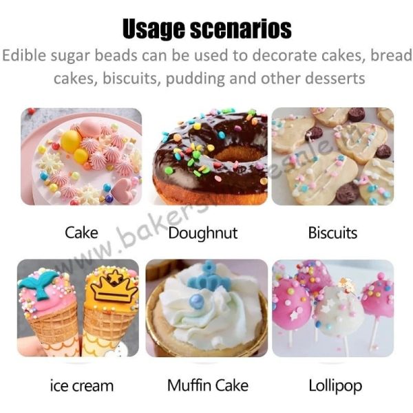 500g Assorted Confetti Edible Beads Sugar Ball Sprinkles Sugar Candy Mixed beads Blue - Image 4