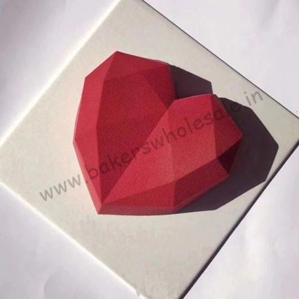 3D Diamond Love Heart Shape Silicone Molds Bakeware Mousse Pastry Dessert Molds Piñata Mold - Image 3