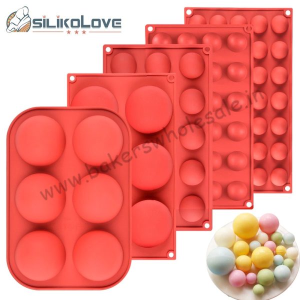 Half round Hemisphere Shape Silicone 6/15/24 Holes Food Grade Baking Chocolate Candy Mold Bakeware