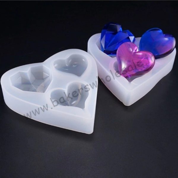 3D heart Shape Chocolate Silicone Mold Mousse Fondant Ice Cube Mould Pudding Candy Soap Candle Mold wedding cake decorating tool - Image 2