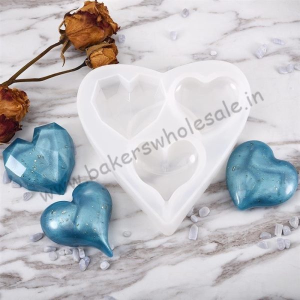 3D heart Shape Chocolate Silicone Mold Mousse Fondant Ice Cube Mould Pudding Candy Soap Candle Mold wedding cake decorating tool - Image 3