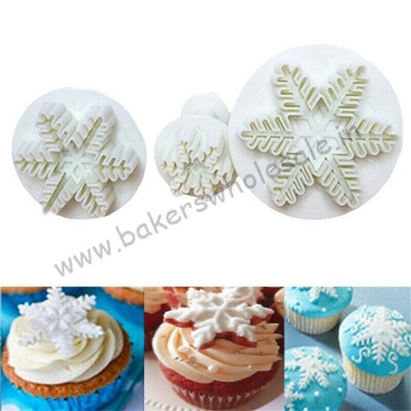 3pcs/Set Christmas Snowflake Plunger Cutter Cake Mold DIY Fondant Cake Sugar craft Décor Baking Tools Cake Making Cutter - Image 6