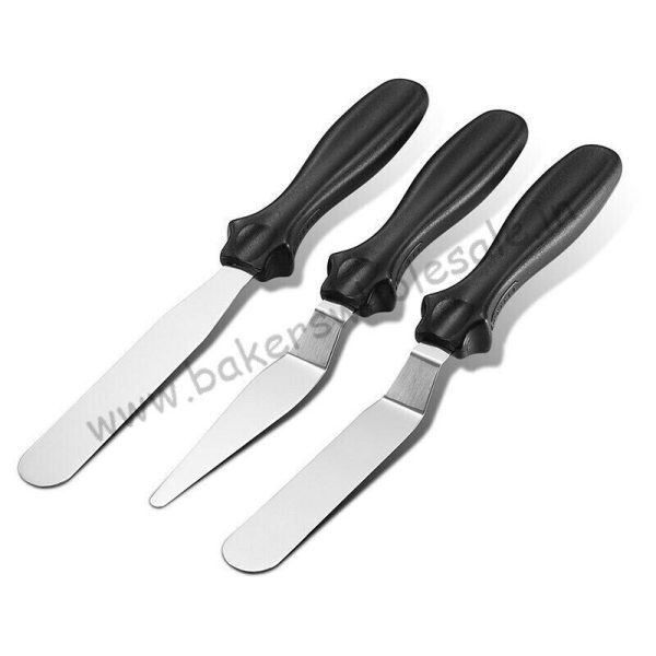 3Pcs Stainless Steel Spatula Palette Knife Set Cake Decorating - Image 9