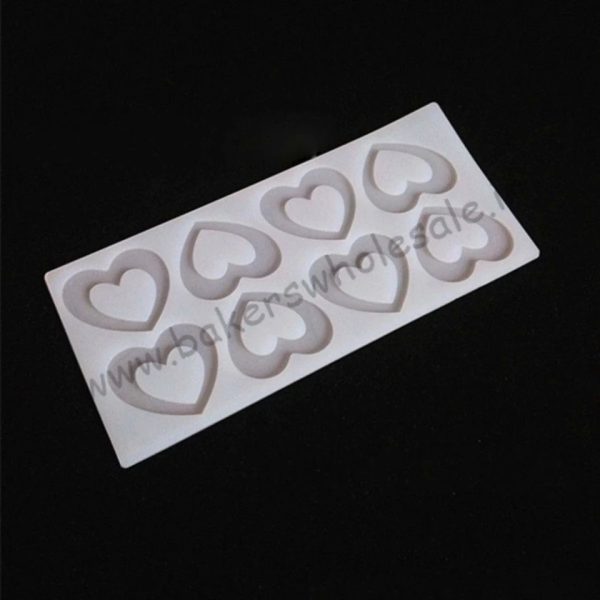 Silicon Double Heart Shape Chocolate Garnishing Mould Cake Decorating