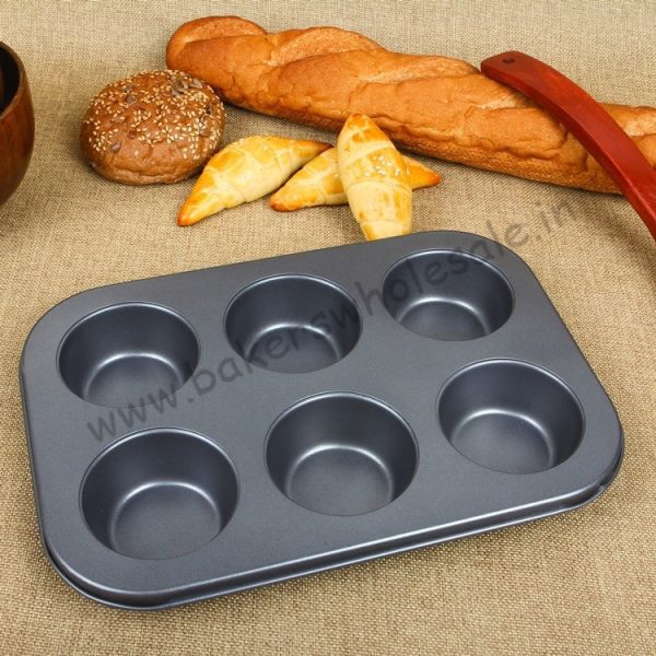 6 Cavity Cupcake Muffin Tray Cupcake Mold Muffin Pan Carbon Steel Baking Pan Non-Stick Bakeware