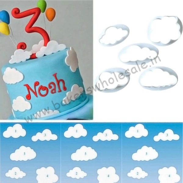 5Pcs/set Fondant Cutter Cloud Plastic Cake cookie biscuit Cutter Fondant Mold Fondant Cake Decorating Tools Sugar craft