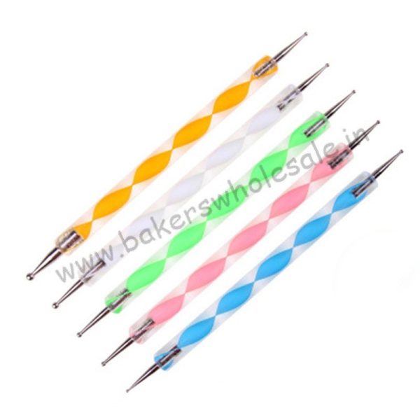 5 Pcs Point Drill Creasing Pen Clay Modeling Tool Spiral Double Head Dotting Tools Ball Styluses Tools - Image 2