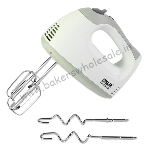 IHM-7605 5 Speed Plastic Hand Mixer with 4 Pcs Stainless Blender for Egg Cake Cream Mix 300 W 1 Year Warranty