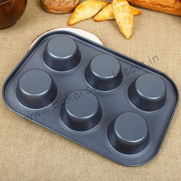 6 Cavity Cupcake Muffin Tray Cupcake Mold Muffin Pan Carbon Steel Baking Pan Non-Stick Bakeware - Image 3