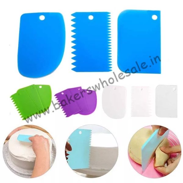 3PCS Pattered Scraper Cake Cream Scrapper