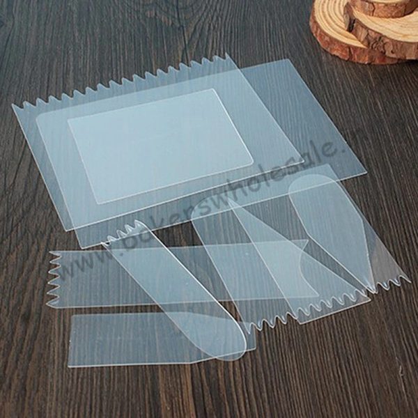 9 Pcs/set Cake Scraper Flexible Scraper Transparent Scupper  Edge Smoother Cutter and Scapper