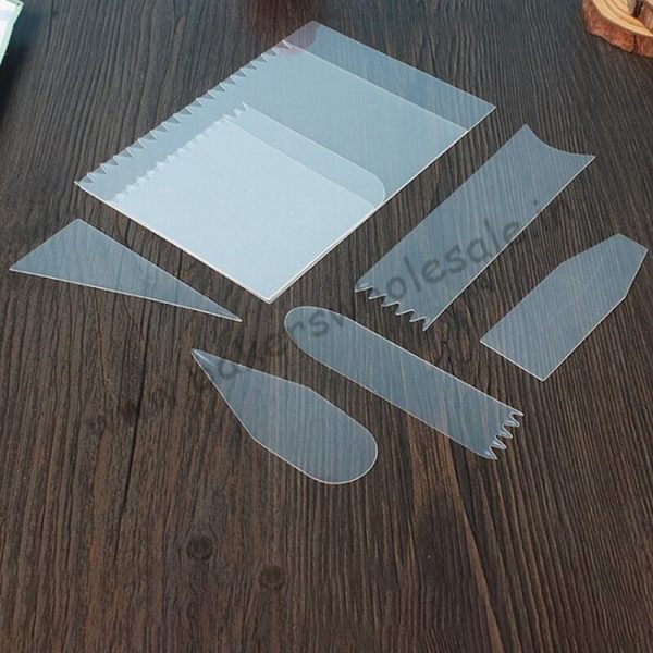 9 Pcs/set Cake Scraper Flexible Scraper Transparent Scupper  Edge Smoother Cutter and Scapper - Image 2