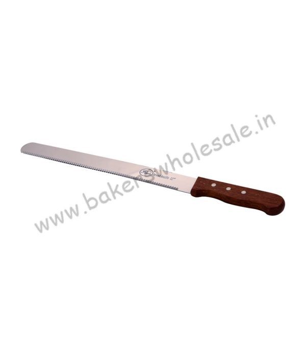 Flair Professional Kitchen Cake Pastry Bread Knife German Steel Cake Knife Serrated Teeth Wooden Handle