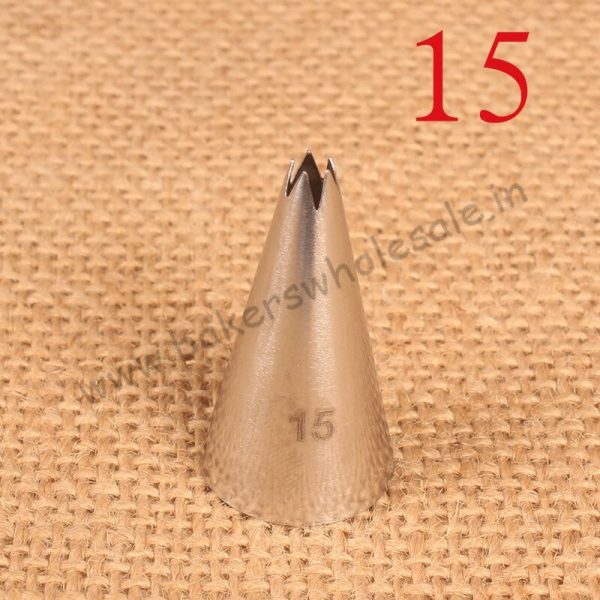 15# Open Star 5-Tooth Icing Piping Nozzles Cake Decorating Cake Tips Bakeware