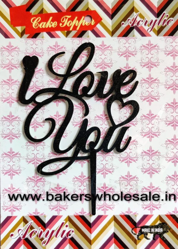 1PC Acrylic Cake Topper Glitter Black Cake Topper Big 4.5 inch