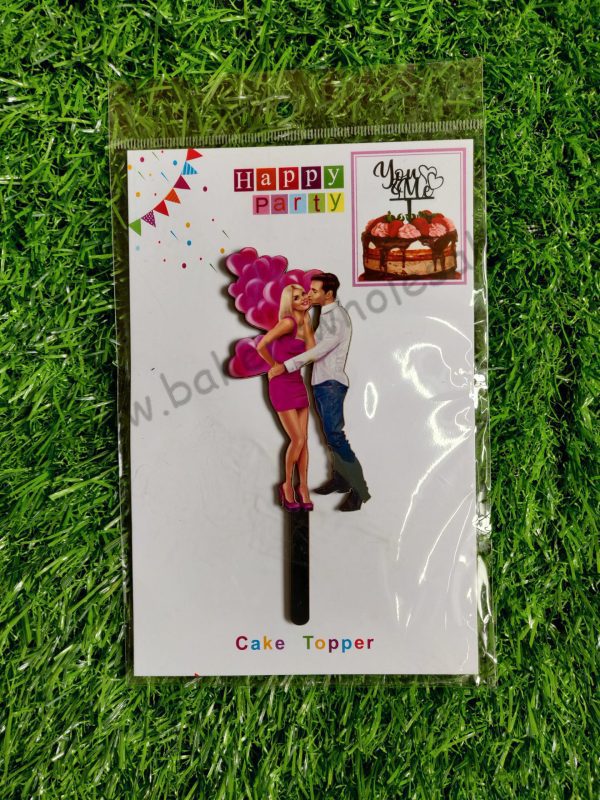 1PC Couple Cake Topper MDF Cake Topper