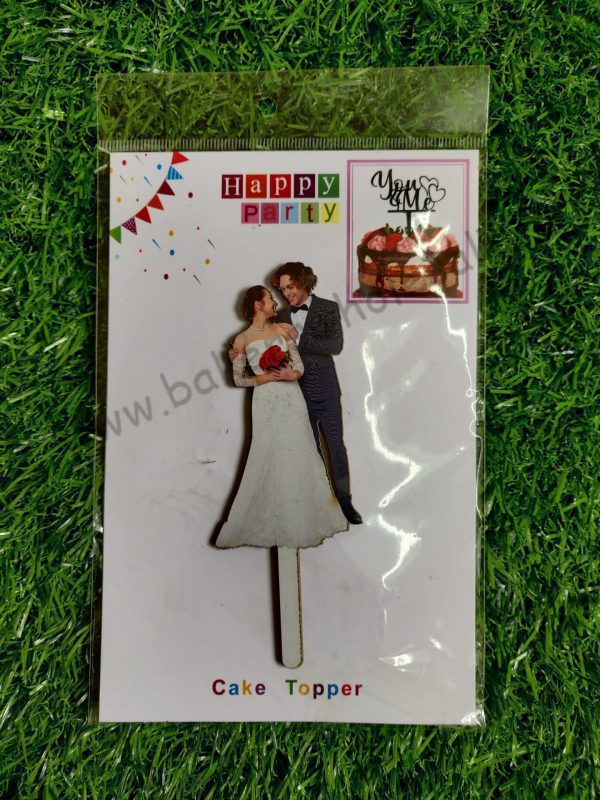 1PC Couple Cake Topper MDF Cake Topper