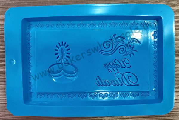 1PC  Happy Diwali Bar shape Molds Silicone Chocolate Silicone Chocolate Mold - Image 2