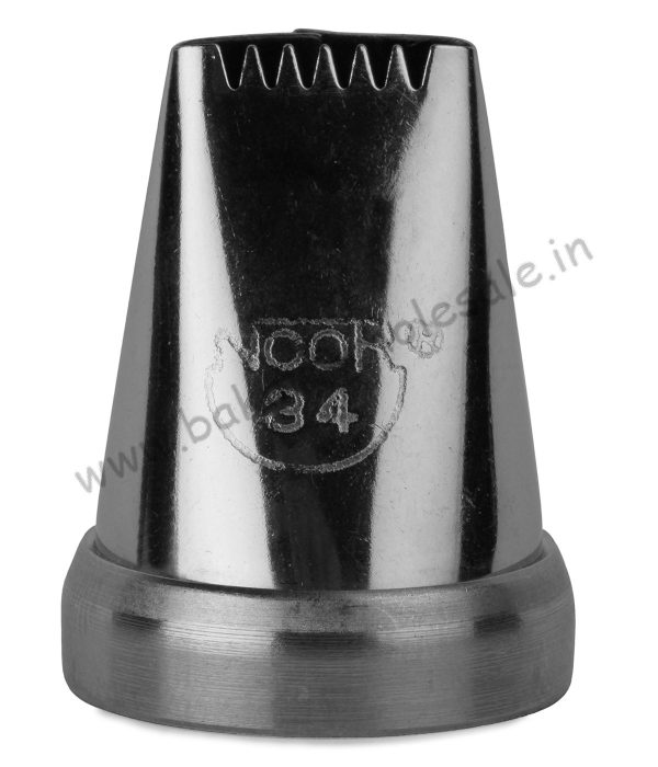 Noor Icing Nozzle No - 34 - Ribbed band wide