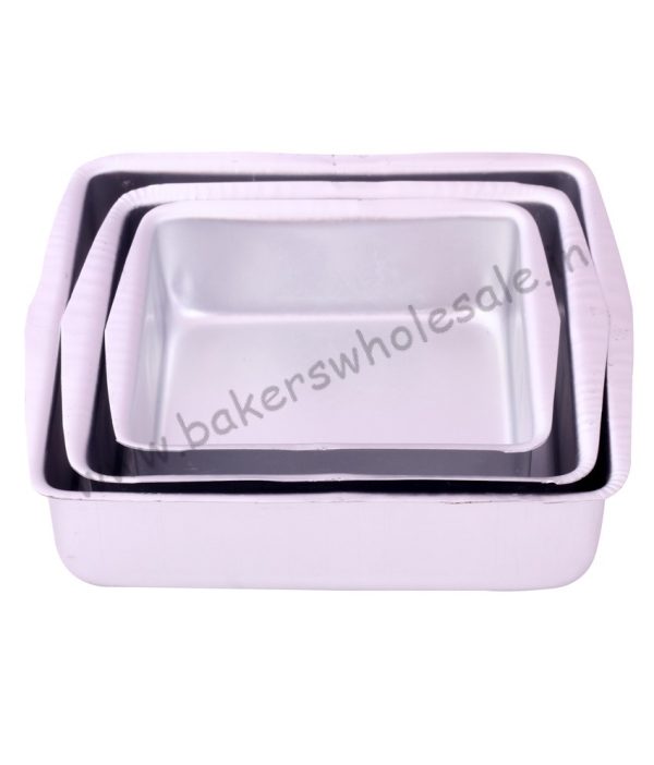 Aluminum Silver Square Cake Mold 250g, 500g, 1Kg 3pcs Set