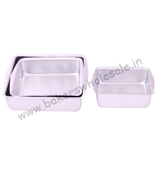 Aluminum Silver Square Cake Mold 250g, 500g, 1Kg 3pcs Set - Image 4