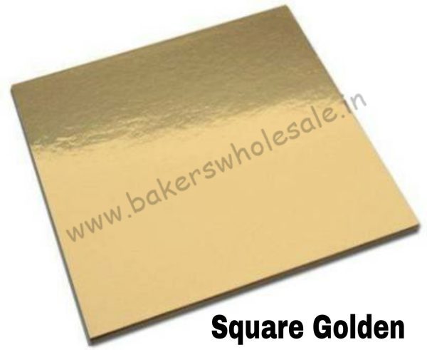 Cake Base Square MDF 2 mm Lamination Golden