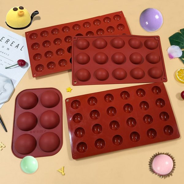 Half round Hemisphere Shape Silicone 6/15/24 Holes Food Grade Baking Chocolate Candy Mold Bakeware - Image 2