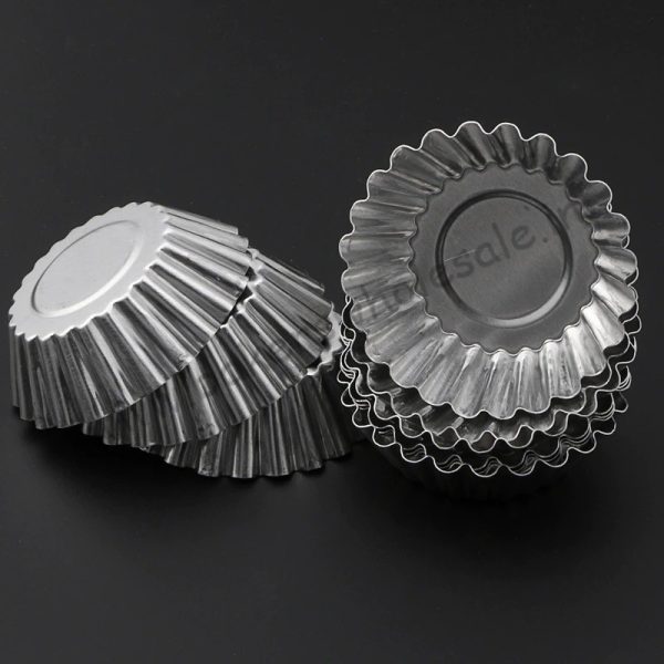 Aluminum Tart Mold Cupcake Cake Cookie Mold Pudding Mold Tin Baking Tool (Pack Of 12) - Image 6