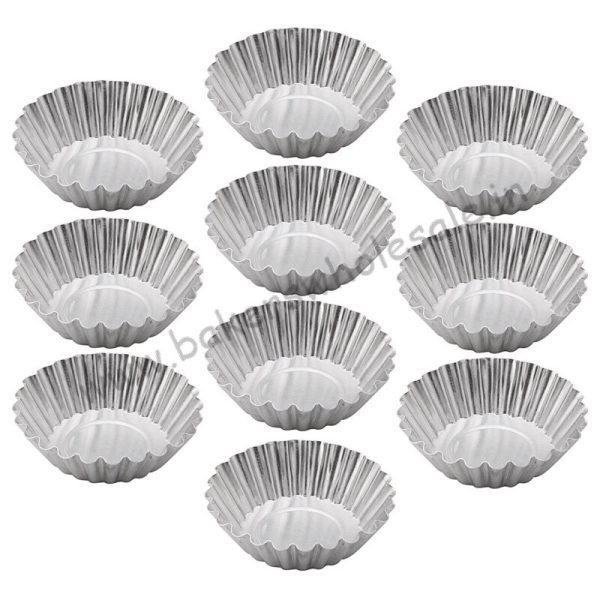 Aluminum Tart Mold Cupcake Cake Cookie Mold Pudding Mold Tin Baking Tool (Pack Of 12) - Image 3