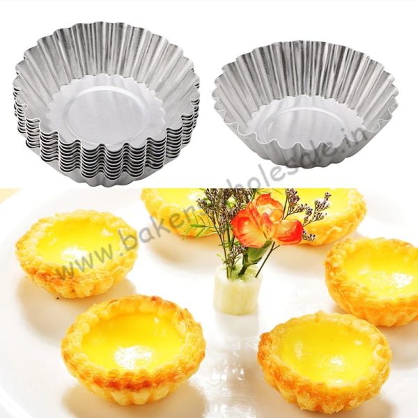 Aluminum Tart Mold Cupcake Cake Cookie Mold Pudding Mold Tin Baking Tool (Pack Of 12) - Image 2