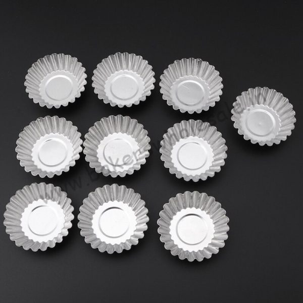 Aluminum Tart Mold Cupcake Cake Cookie Mold Pudding Mold Tin Baking Tool (Pack Of 12) - Image 4