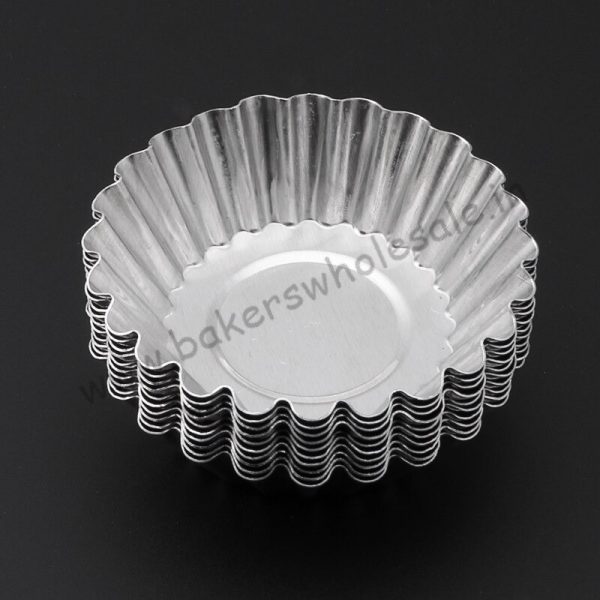 Aluminum Tart Mold Cupcake Cake Cookie Mold Pudding Mold Tin Baking Tool (Pack Of 12) - Image 5