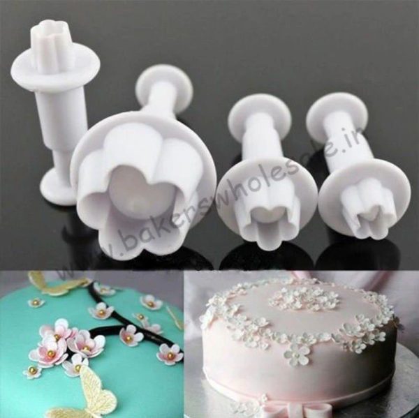 4Pcs/lot Plum Blossom Plunger Fondant Molds Cookie Cutter Set Chocolate Mold DIY Cake Decorating Sugar Craft Bakery Tools - Image 2