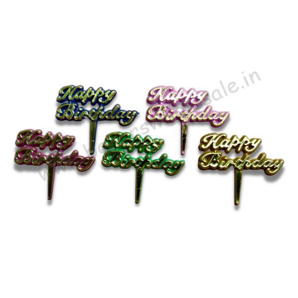 250 Pcs/pkt Small Happy Birthday Plastic Tags Rainbow