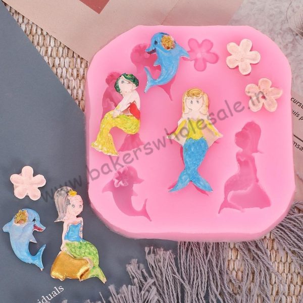 Mermaid Dolphin Flower Silicone Resin Mold Fondant Cupcake Chocolate Sugarcraft Candy Cake Decorating Tools - Image 2