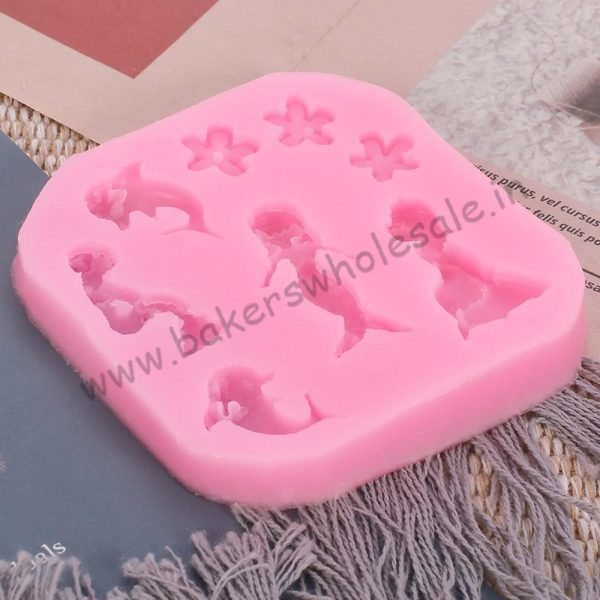 Mermaid Dolphin Flower Silicone Resin Mold Fondant Cupcake Chocolate Sugarcraft Candy Cake Decorating Tools - Image 3