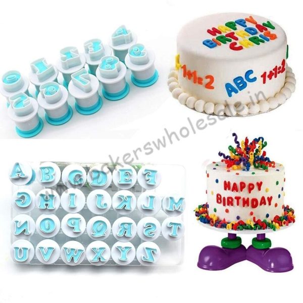 Alphabet and Number Plunger Uppercase Letter Fondant Cake Decorating Tool