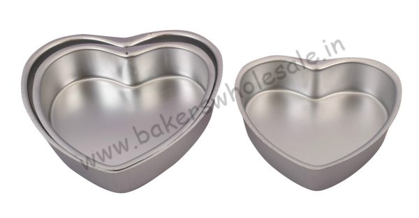 Aluminum Silver Heart Cake Mold 250g, 500g, 1Kg 3pcs Set - Image 2