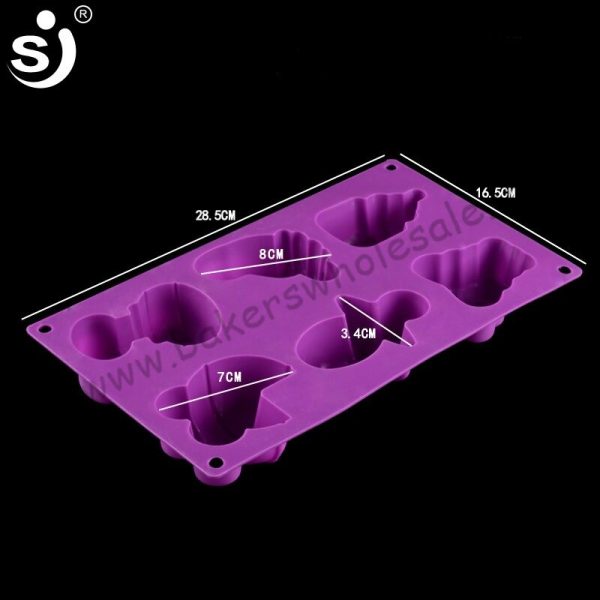 SJ Silicone Molds Ankle Anime Bear Shape Silicone Soap Mold 6 Cavity Not Stick DIY Craft Soap Handmade Molds - Image 3